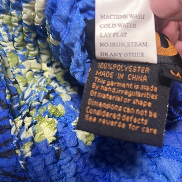 Ubu Blue & Green Quilted Colorful Abstract Zip Up Jacket with 2  Pockets M - Picture 8 of 10